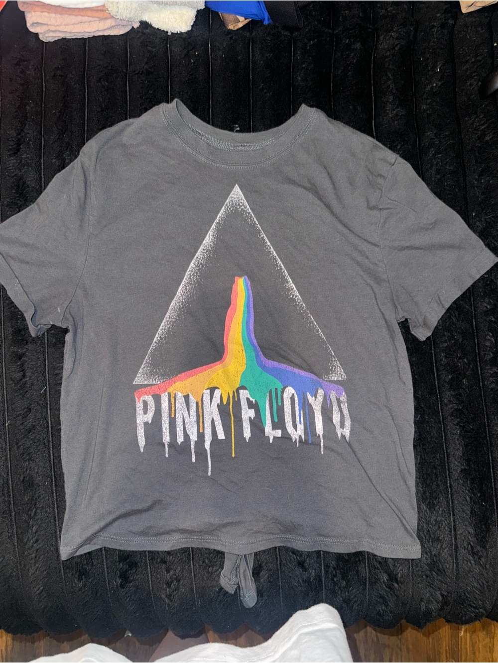 Pink Floyd Women’s Large Rainbow Prism Tie Back Graphic Band Tee 2020